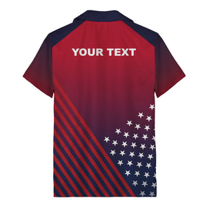 stars & stripes diagonal american flag hawaiian shirt for men