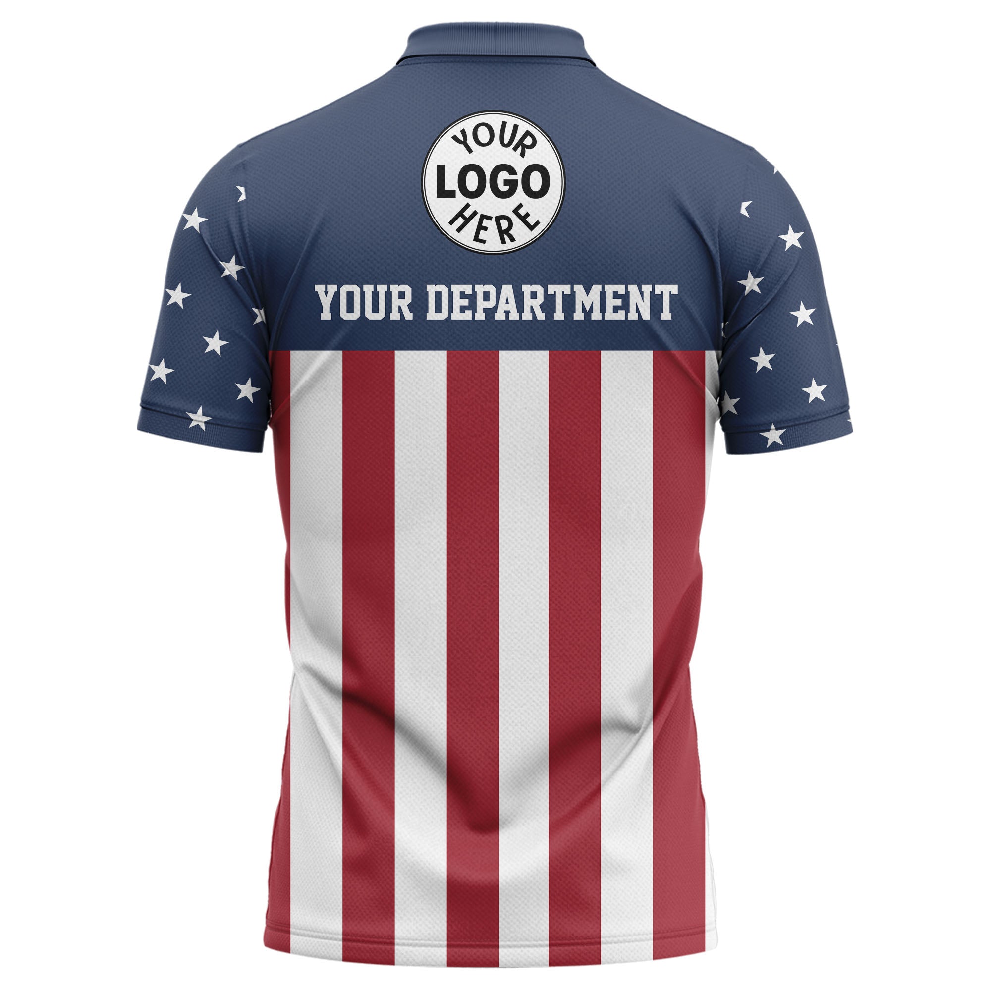 stars & stripes illustrated american flag polo shirt for men