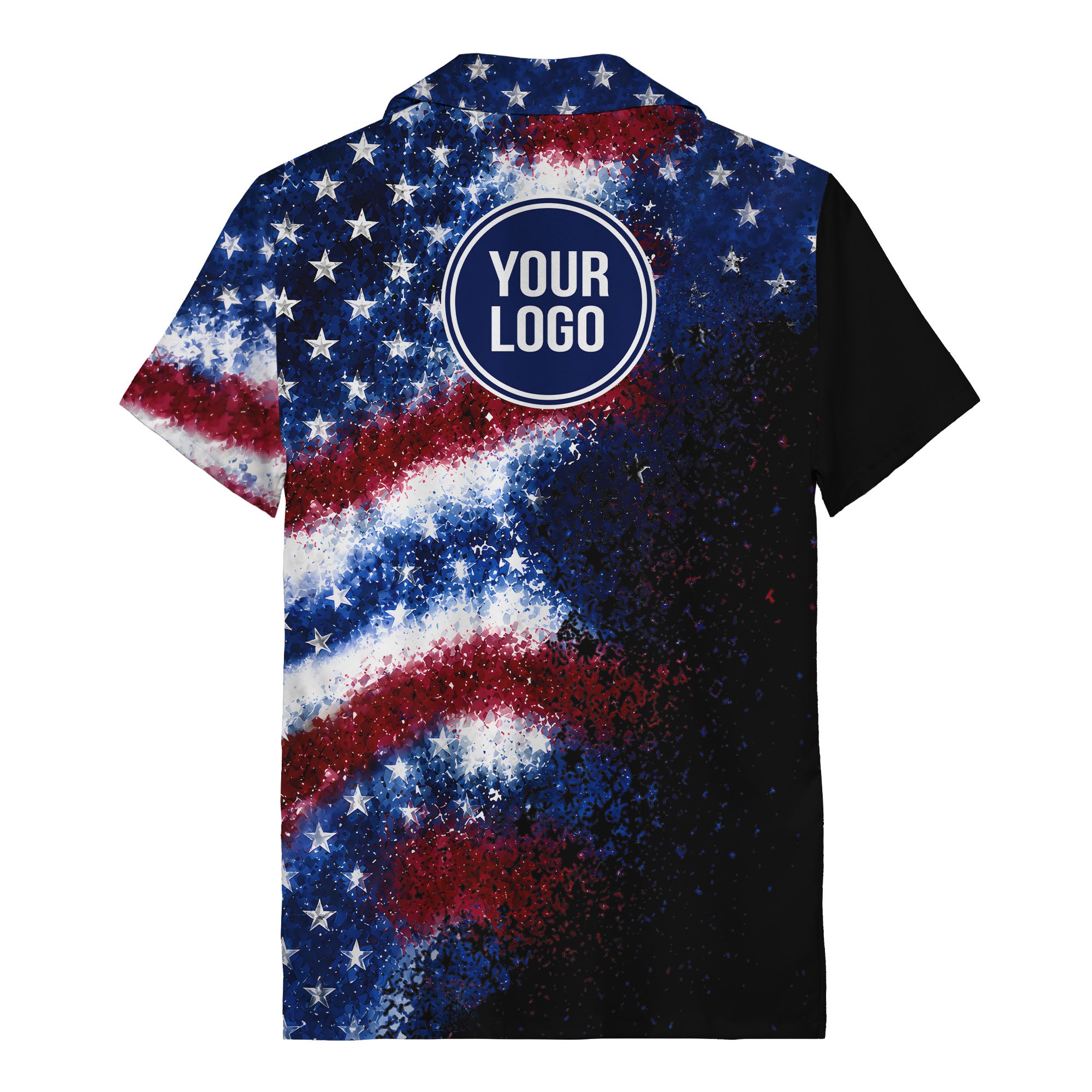 stars & stripes watercolor splash patriotic hawaiian shirt