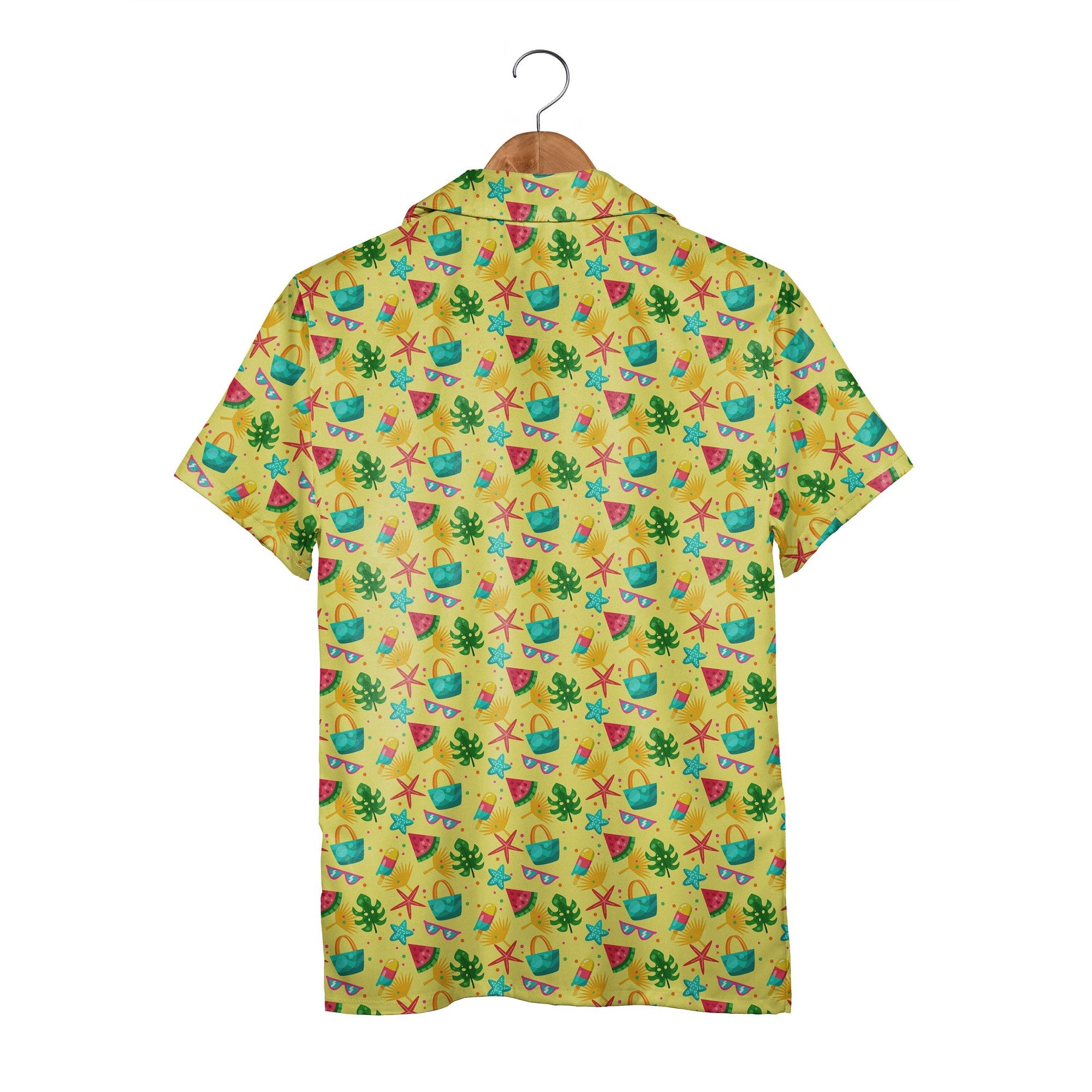 Summer Treats Hawaiian Shirt with Popsicles Watermelon and Beach Gear