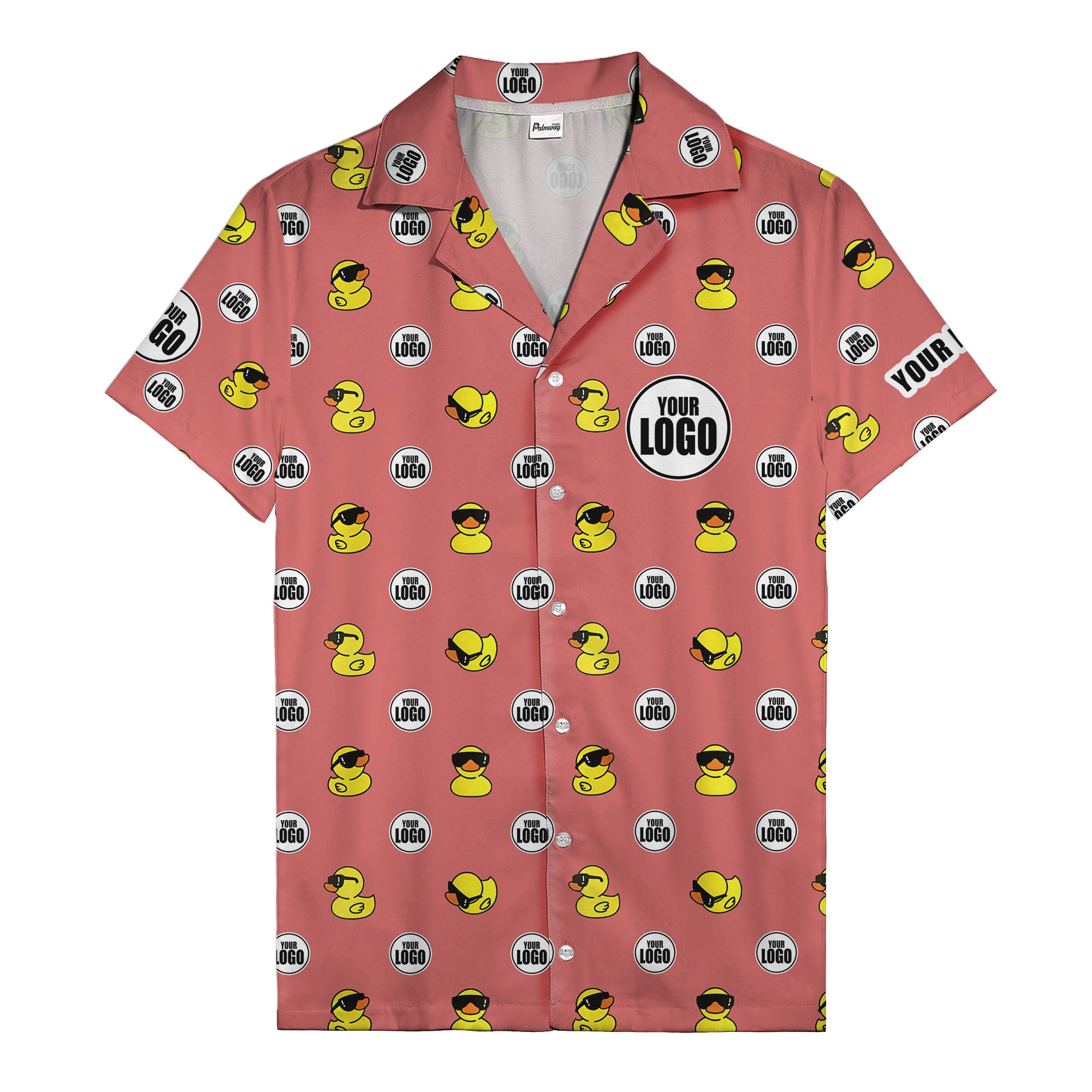 sunglass rubber duckies & custom logo circles fun hawaiian shirt for men