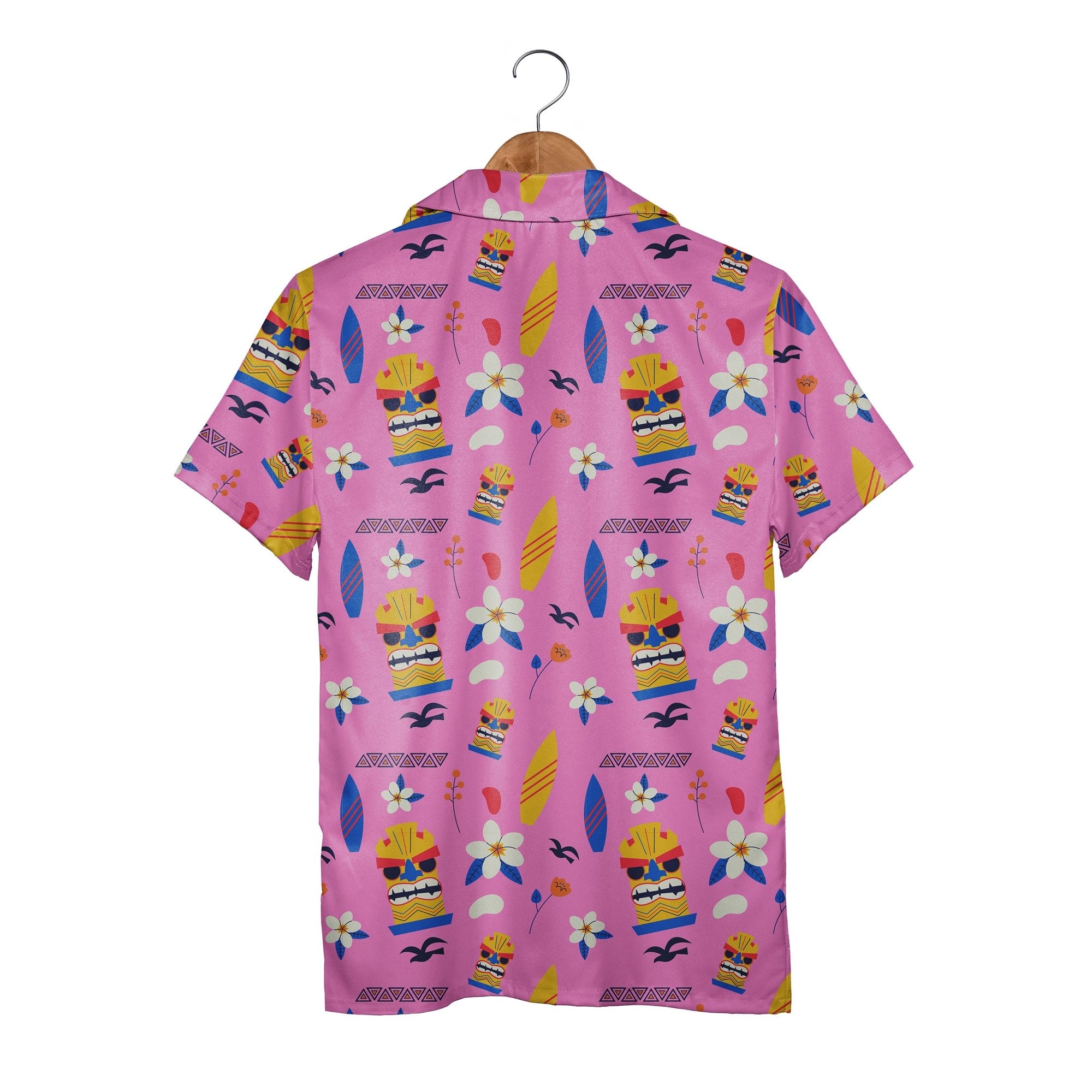 Tiki Surf Culture Hawaiian Shirt in Vibrant Hot Pink
