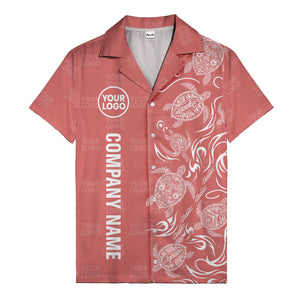tribal black sea turtles riding waves hawaiian shirt