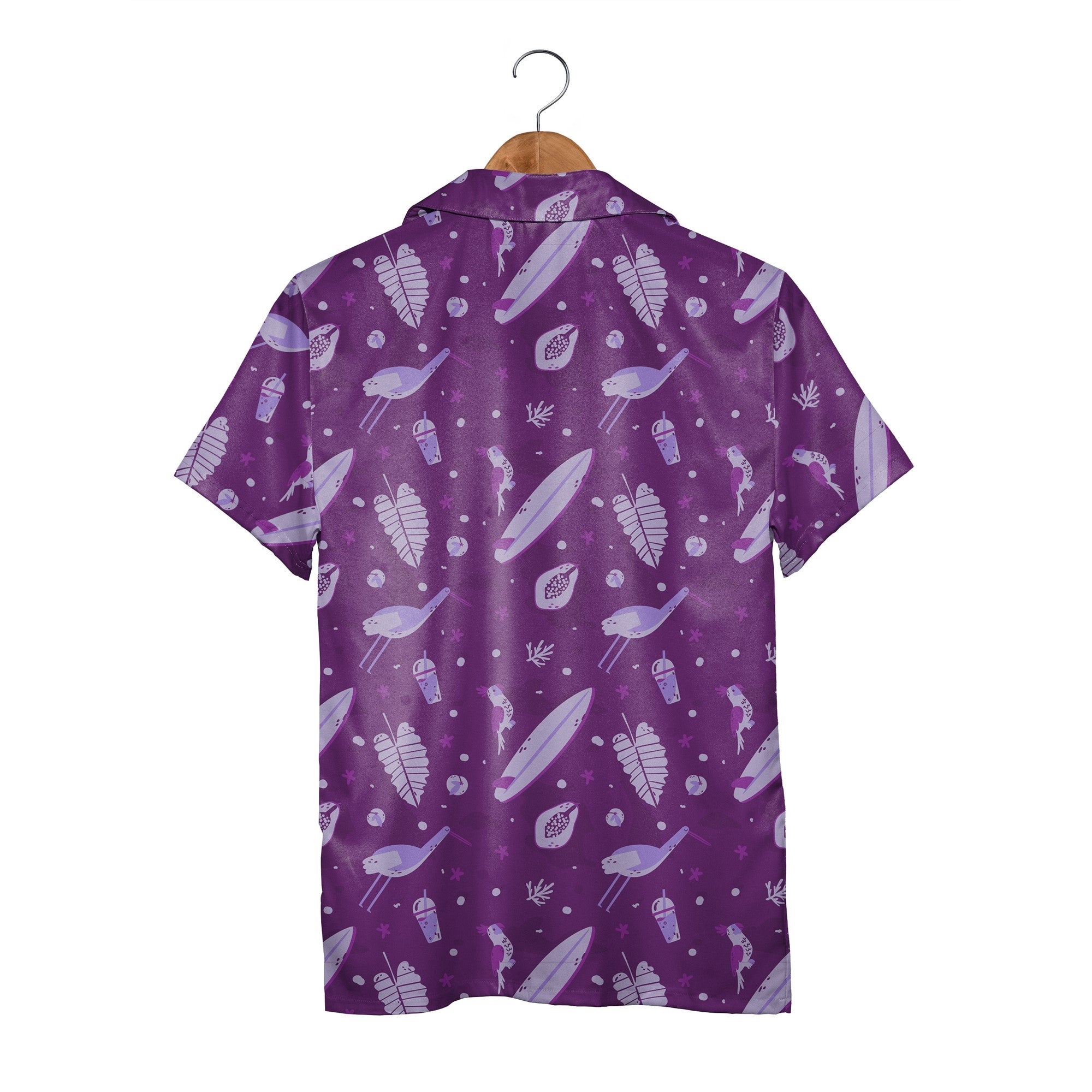 Tropical Escape Hawaiian Shirt with Surfboards and Parrots