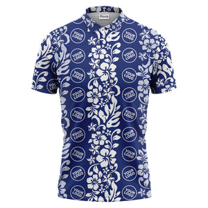 tropical hibiscus custom multi color floral print golf polo shirt for men