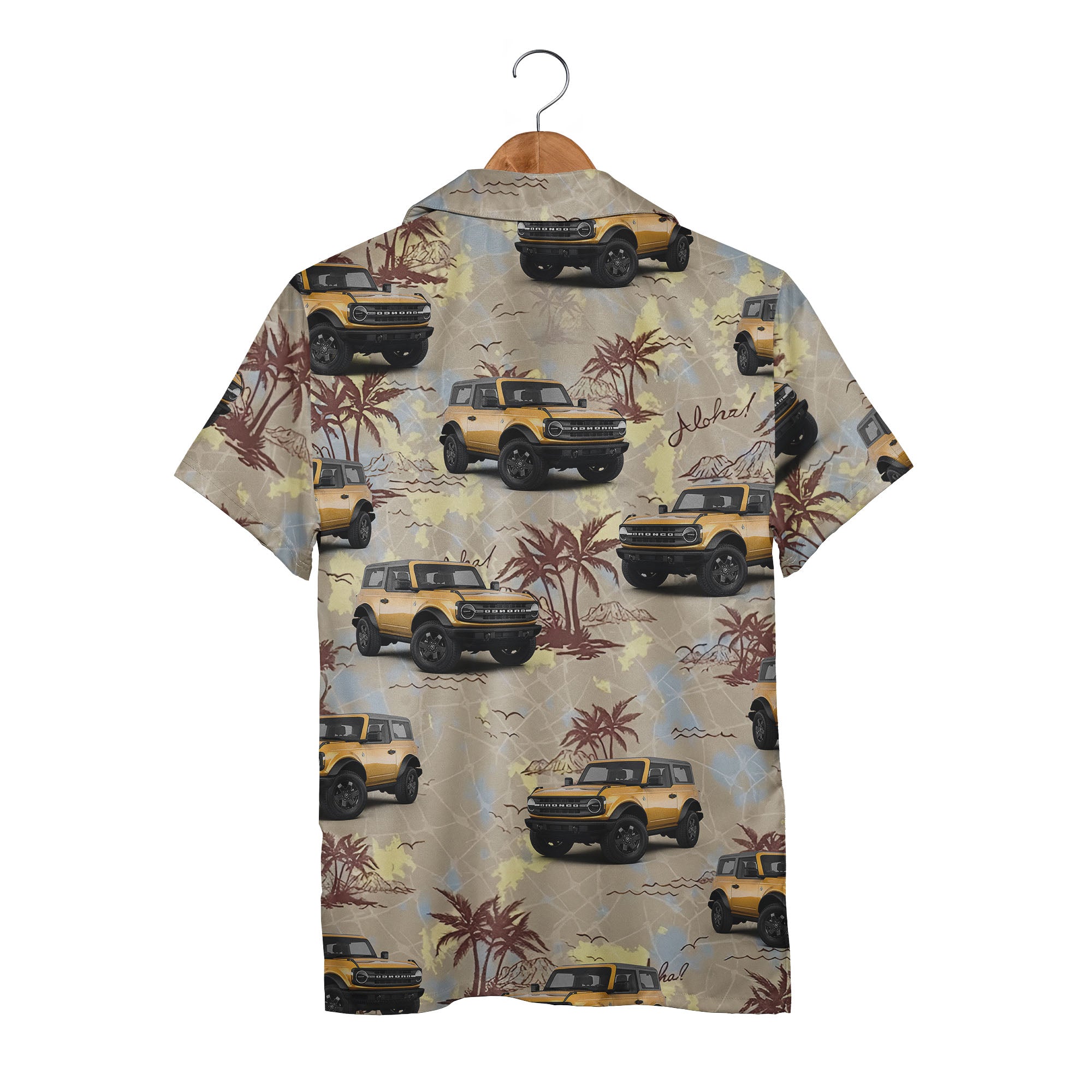 Vintage Bronco Off-Roader & Palm Wave Tropical Hawaiian Shirt For Men