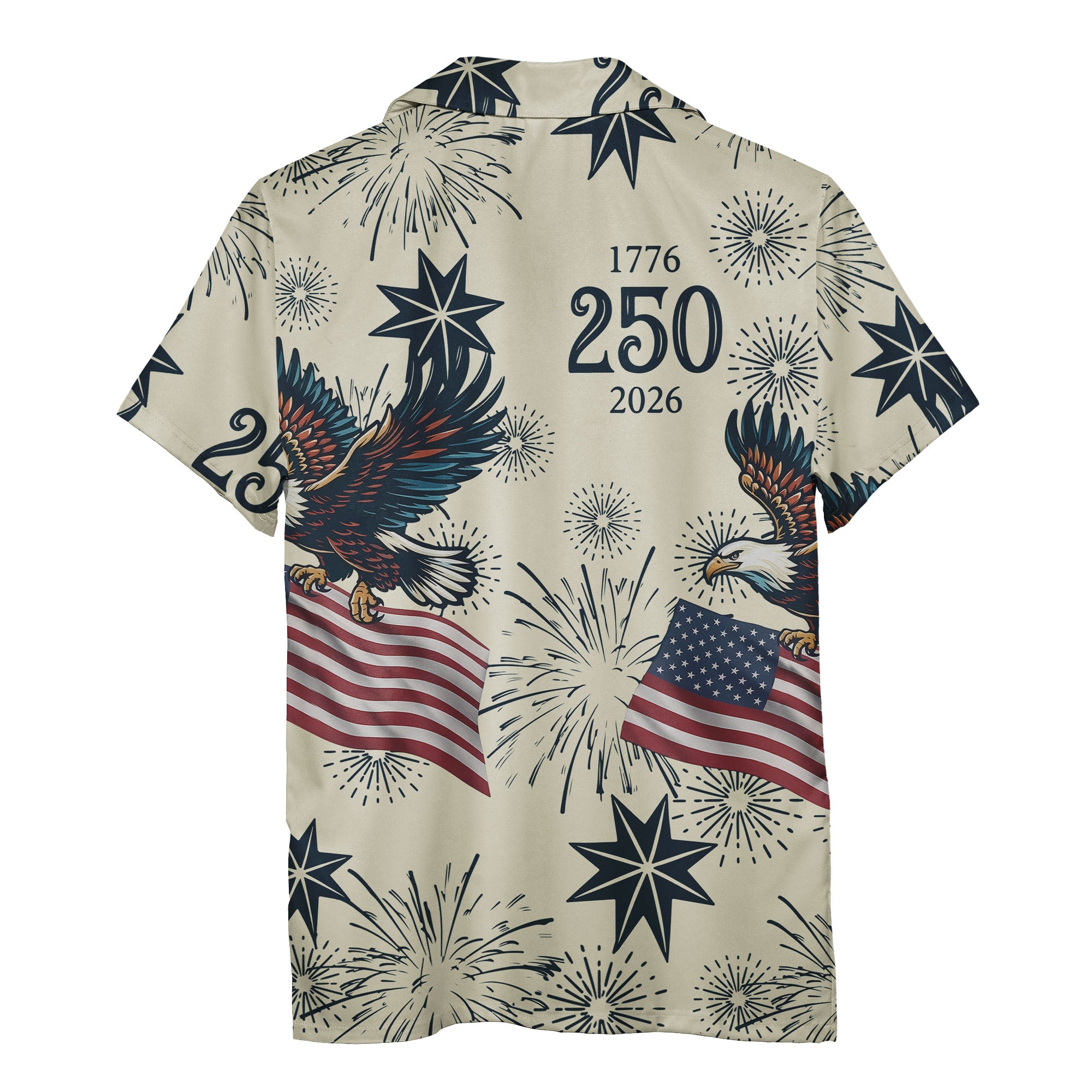 Vintage Eagle Fireworks Aloha Shirt For Independence Day Hawaiian Shirt