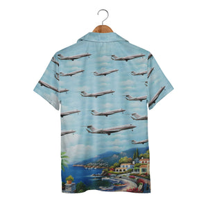 Vistajet Bombardier Global Inspired Stylis Hawaiian Shirt