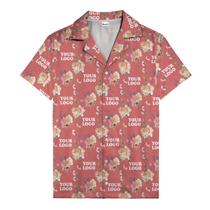 watercolor floral d20 dice hawaiian shirt with custom logo space