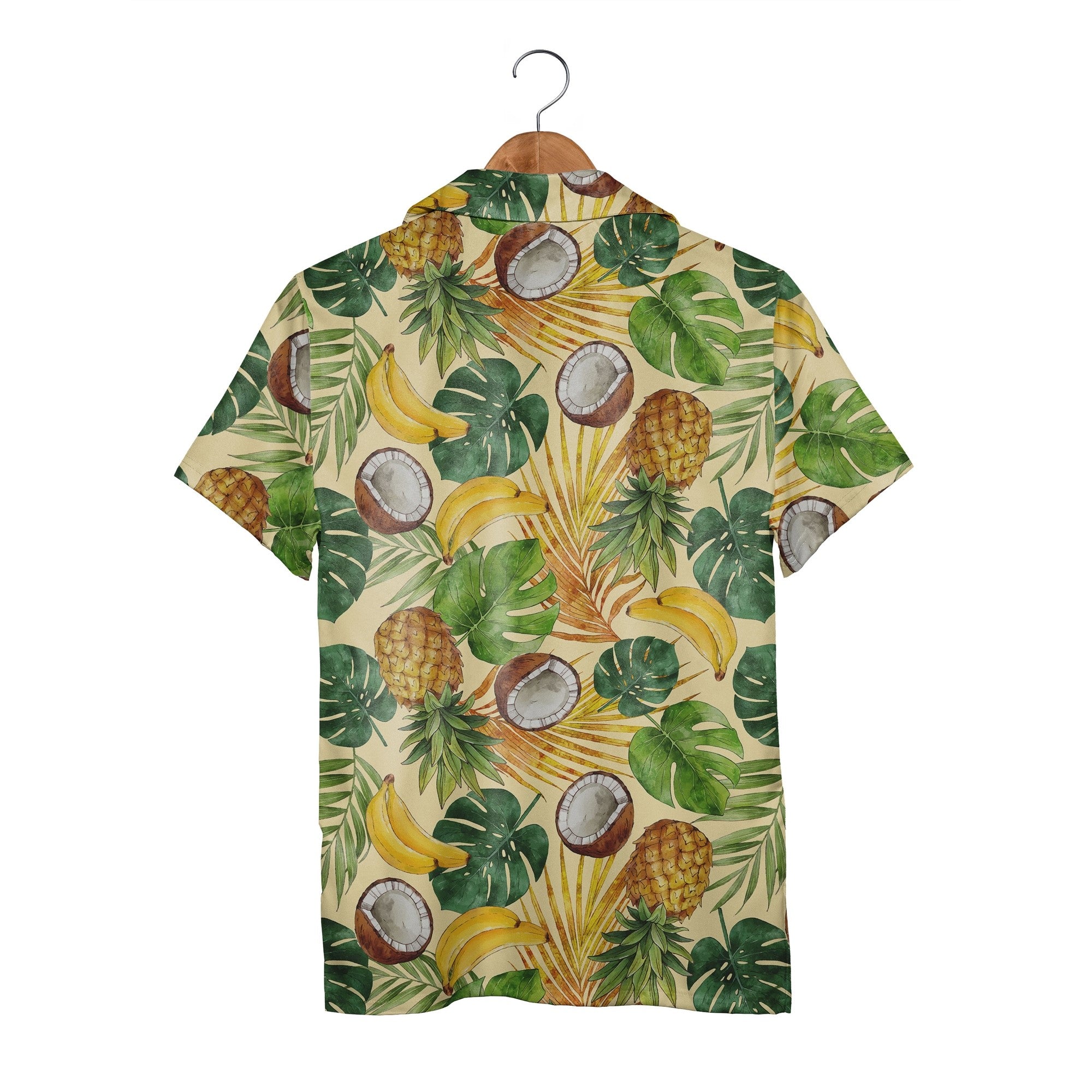 Watercolor Pineapple Hawaiian Shirt with Bananas and Coconuts
