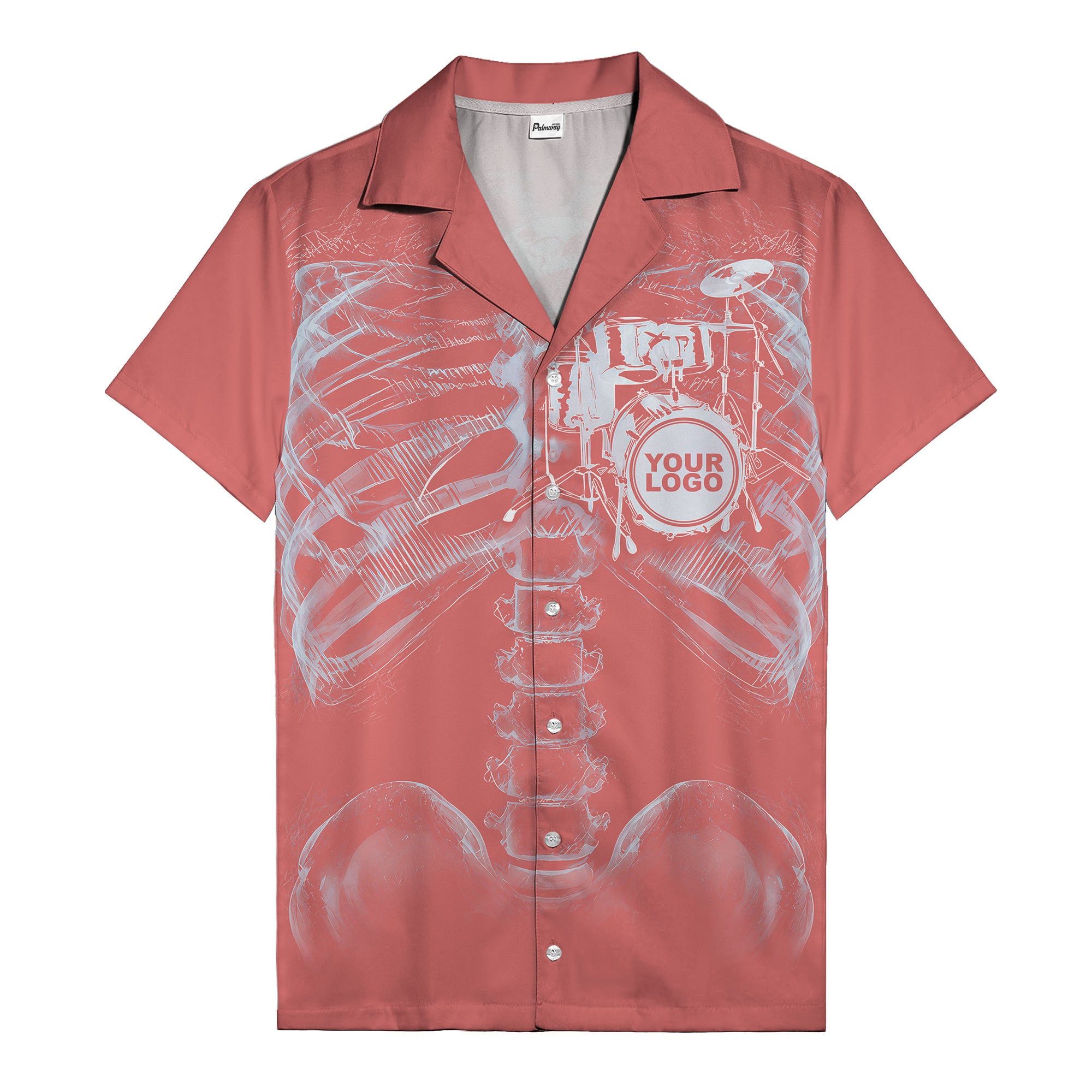 X-Ray Skeleton Rock Band Drum & Guitar Hawaiian Shirt