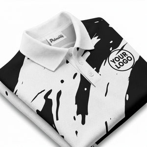 abstract paint splash polo shirt for modern golfers
