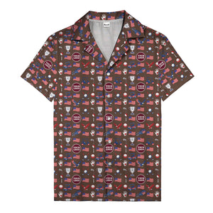 american flag eagle golf cart trophy hawaiian shirt for men