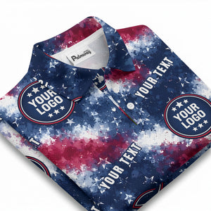 american flag stars & stripes patriotic polo shirt for men