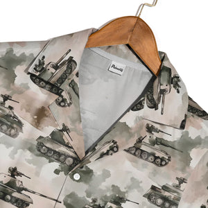 Army Tank Camo Hawaiian Shirt – Tactical Military Design for Veterans
