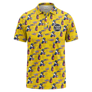 bald eagles golf bags fireworks patriotic polo shirt for men