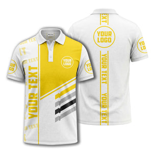 bold geometric stripes & custom text placeholder modern polo shirt