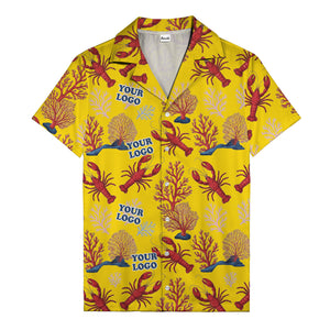 coral reef lobsters & watercolor logo repeat hawaiian shirt