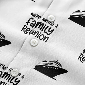 cruise ship silhouettes and family reunion text repeat hawaiian shirt