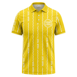 custom logo circle & wavy lines personalized polo shirt