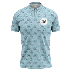 custom logo monogram all over print polo shirt for business & corporate events