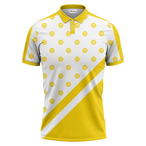 custom logo repeat diagonal stripe black & white polo shirt