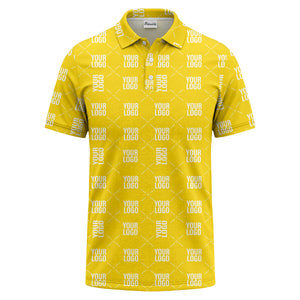 custom logo repeat diamond grid black white polo shirt