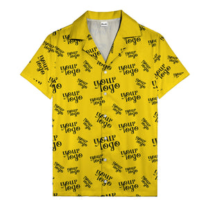 custom logo repeat typography hawaiian shirt for personalized style