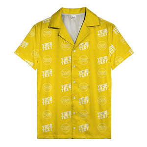 custom logo & text repeat pattern personalized hawaiian shirt
