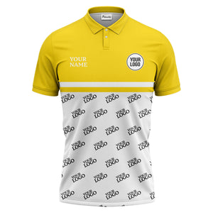 custom logos repeat monochrome black white corporate polo shirt