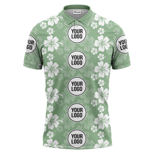 tropical hibiscus floral polo shirt hawaiian shirt