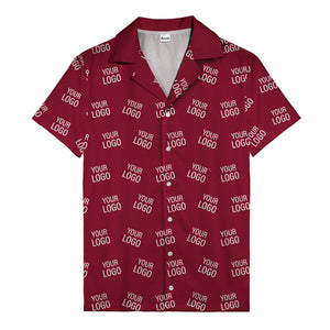 customizable repeat logo monochrome black hawaiian shirt for men