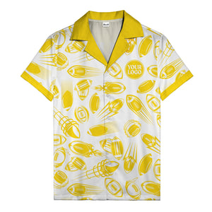 dynamic footballs & speed lines black white graphic hawaiian shirt for men