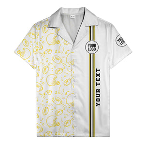 football helmets play diagrams cartoon sports hawaiian shirt for men