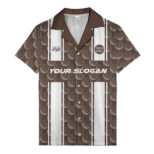 golf ball & white stripe repeat hawaiian shirt for golfers