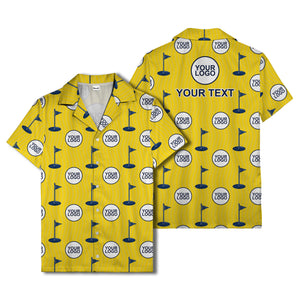 golf flag & custom logo repeat hawaiian shirt for men