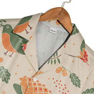 Harvest Feast Hawaiian Shirt with Roasted Turkey Sunflower and Apple Pie