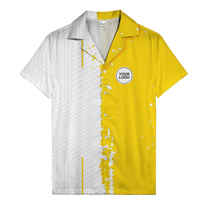 ink splattered abstract lines monochrome hawaiian shirt