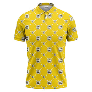 interlocking chain link logo repeat monochrome graphic polo shirt for men