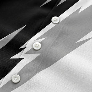 lightning bolt & diagonal stripe graphic hawaiian shirt for men
