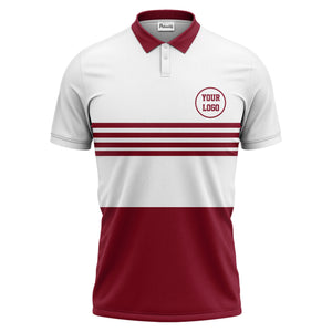 monochrome horizontal stripes & circular logo modern minimalist polo shirt for men