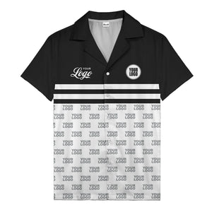 repeating customizable logo hawaiian shirt personalized text aloha button down shirt