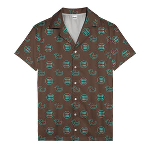 rubber duck & custom logo repeat pattern hawaiian shirt