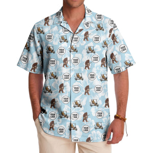Sasquatch Golfing Among Tropical Florals Hawaiian Shirt For Men