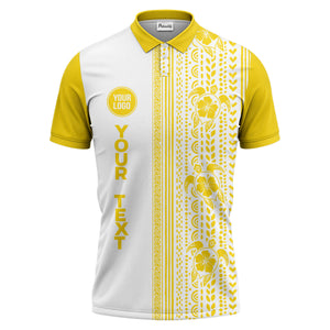 sea turtles hibiscus polynesian tribal black white polo shirt for men