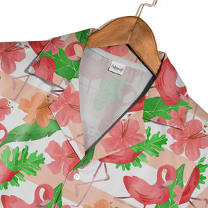 Sketchy Hearts Hawaiian Shirt with Scribbled Fill in Maroon and Pink