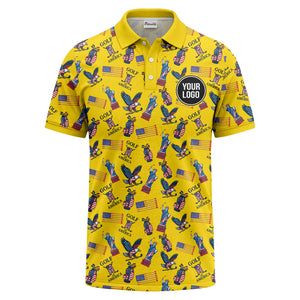statue of liberty eagles golf clubs polo shirt