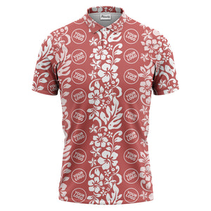 tropical hibiscus custom multi color floral print golf polo shirt for men