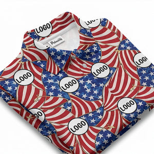 usa flag stars & stripes tropical hawaiian polo shirt for proud patriots