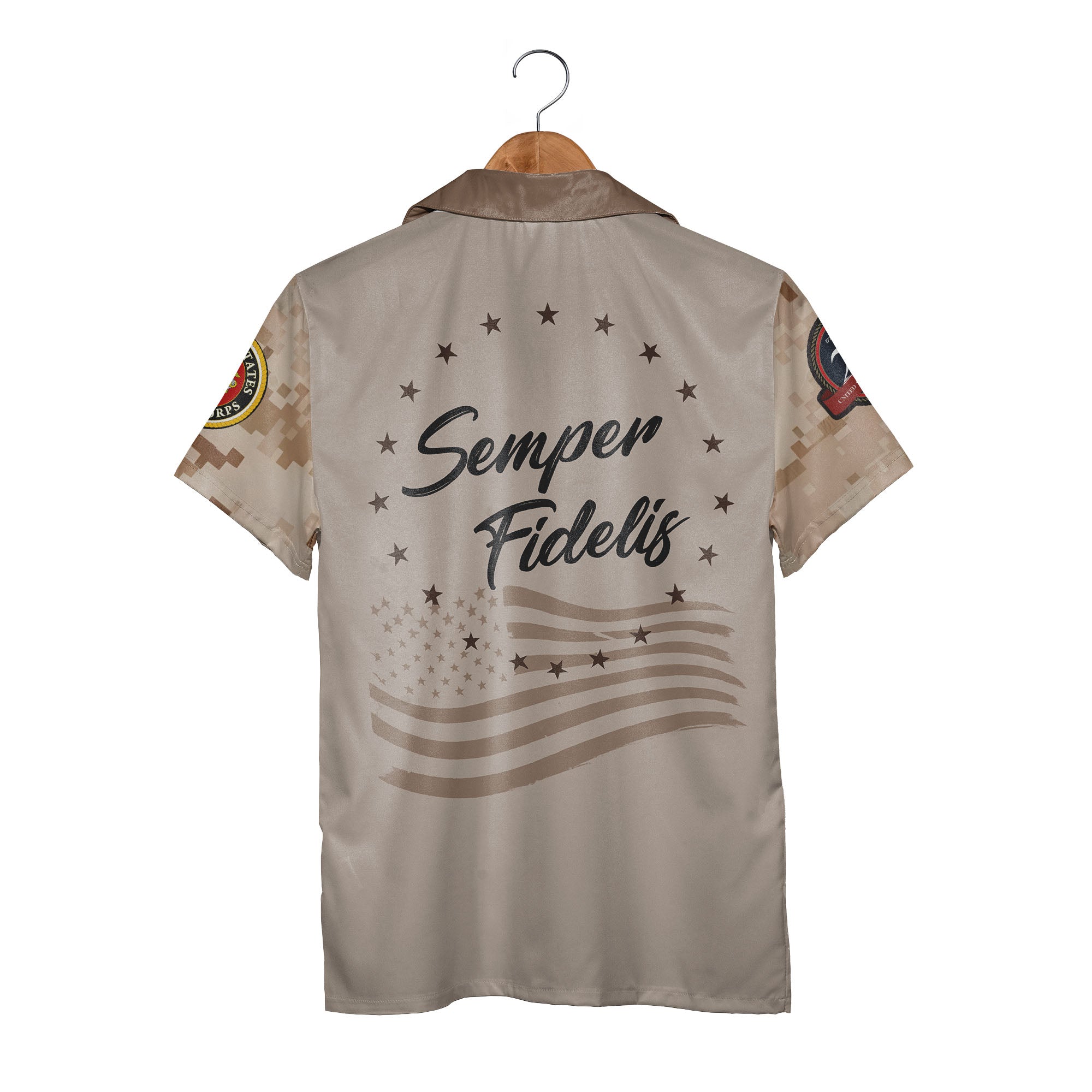 USMC Anniversary Hawaiian Shirt - Eagle Globe Anchor Marine Corps Digital Camo